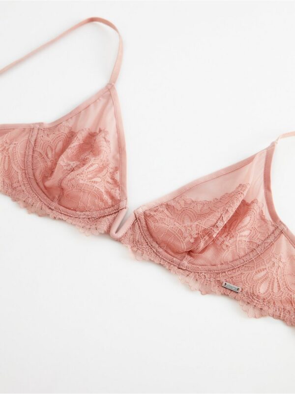 Unpadded bra with lace - 8266907-9713