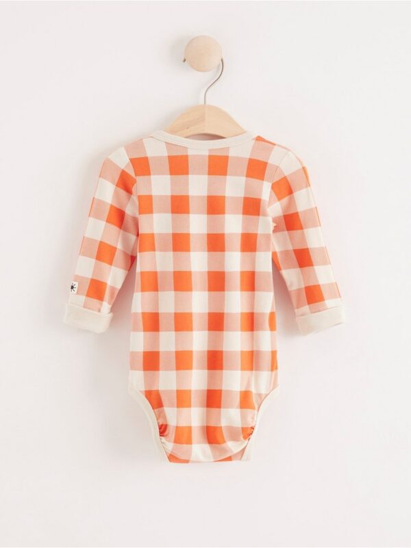 Wrap bodysuit with check pattern - 8272473-474