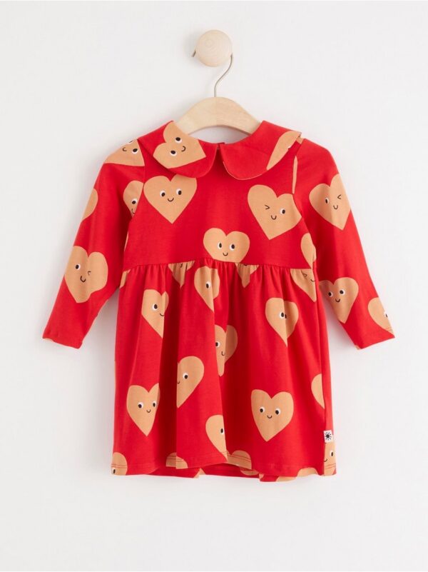 Long sleeve dress with hearts - 8272560-8668