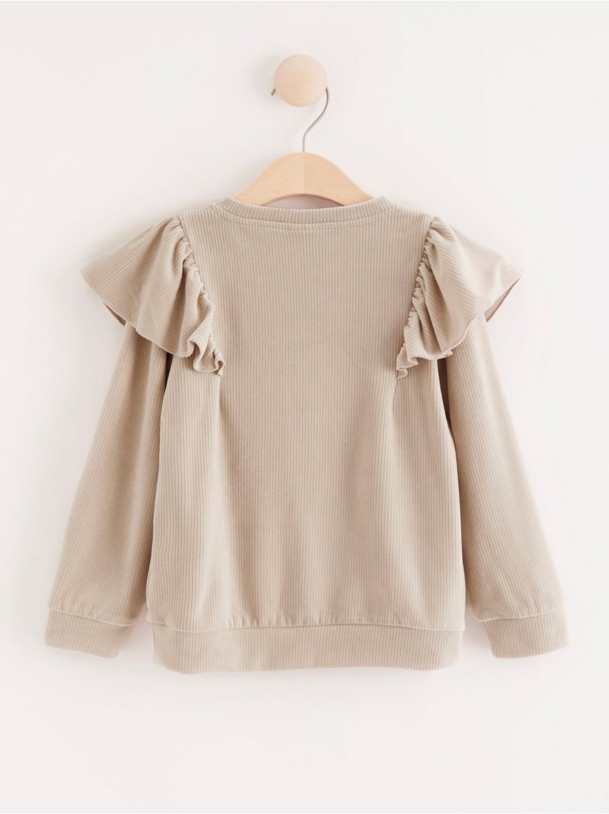Jersey corduroy sweatshirt with flounce shoulders - 8276279-9770