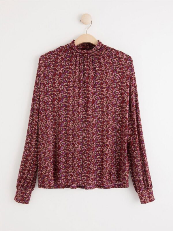 Long sleeve top with gatherings - 8276870-9438