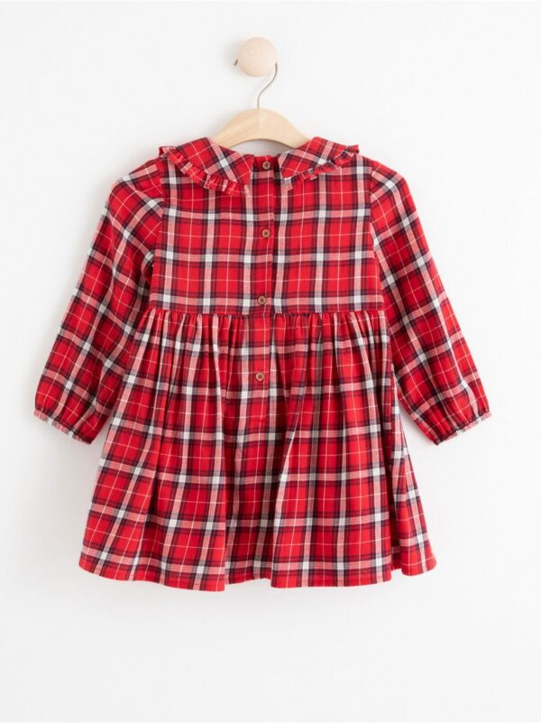 Checked dress with collar - 8277468-7251