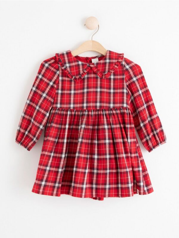 Checked dress with collar - 8277468-7251