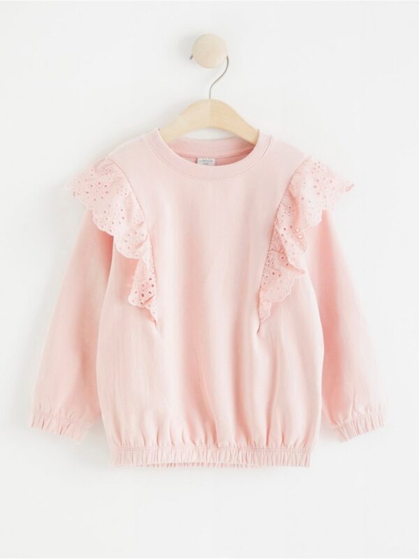 Sweatshirt with lace frills - 8281023-6907