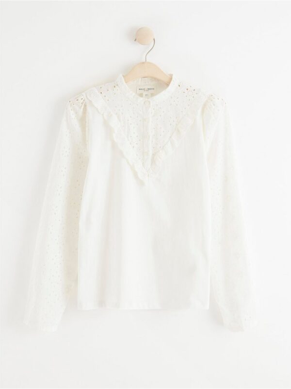 Blouse with broderie anglaise - 8282151-300