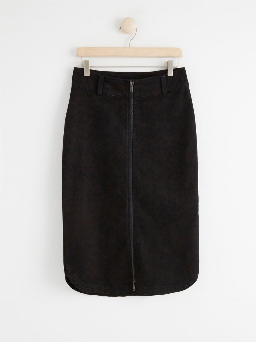 Suknja – Midi twill skirt with zip