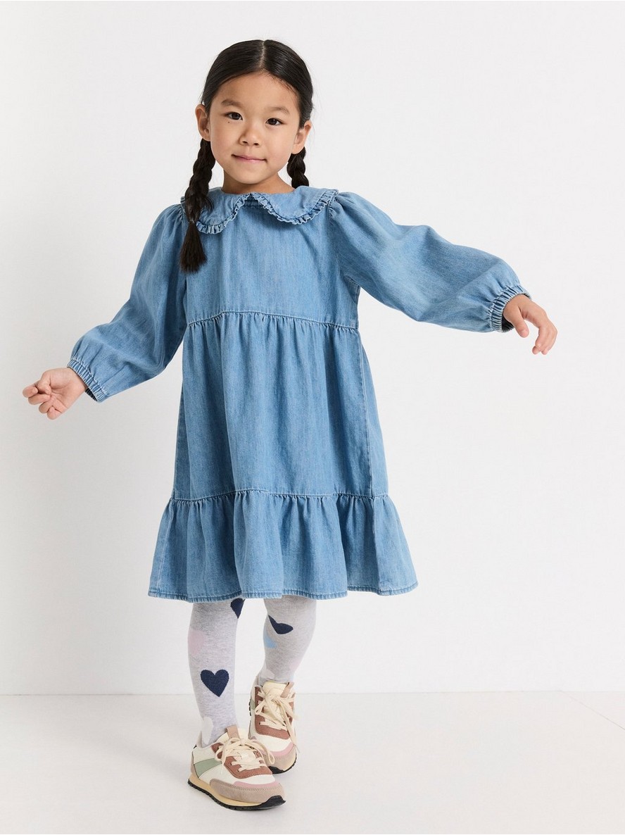 Haljina – Denim dress with flounce and collar