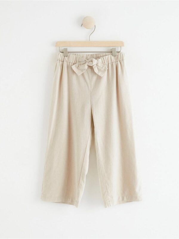 Cropped linen trousers - 8291555-7398