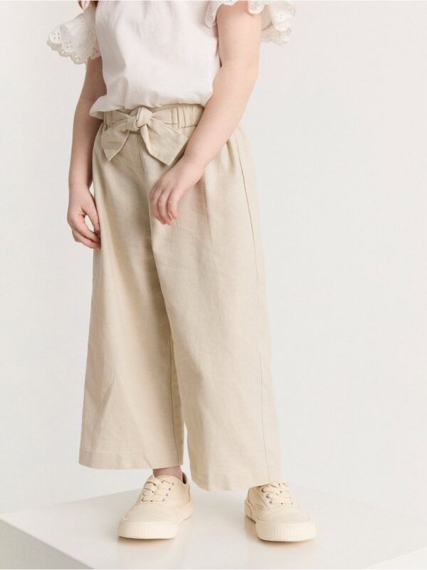 Cropped linen trousers - 8291555-7398