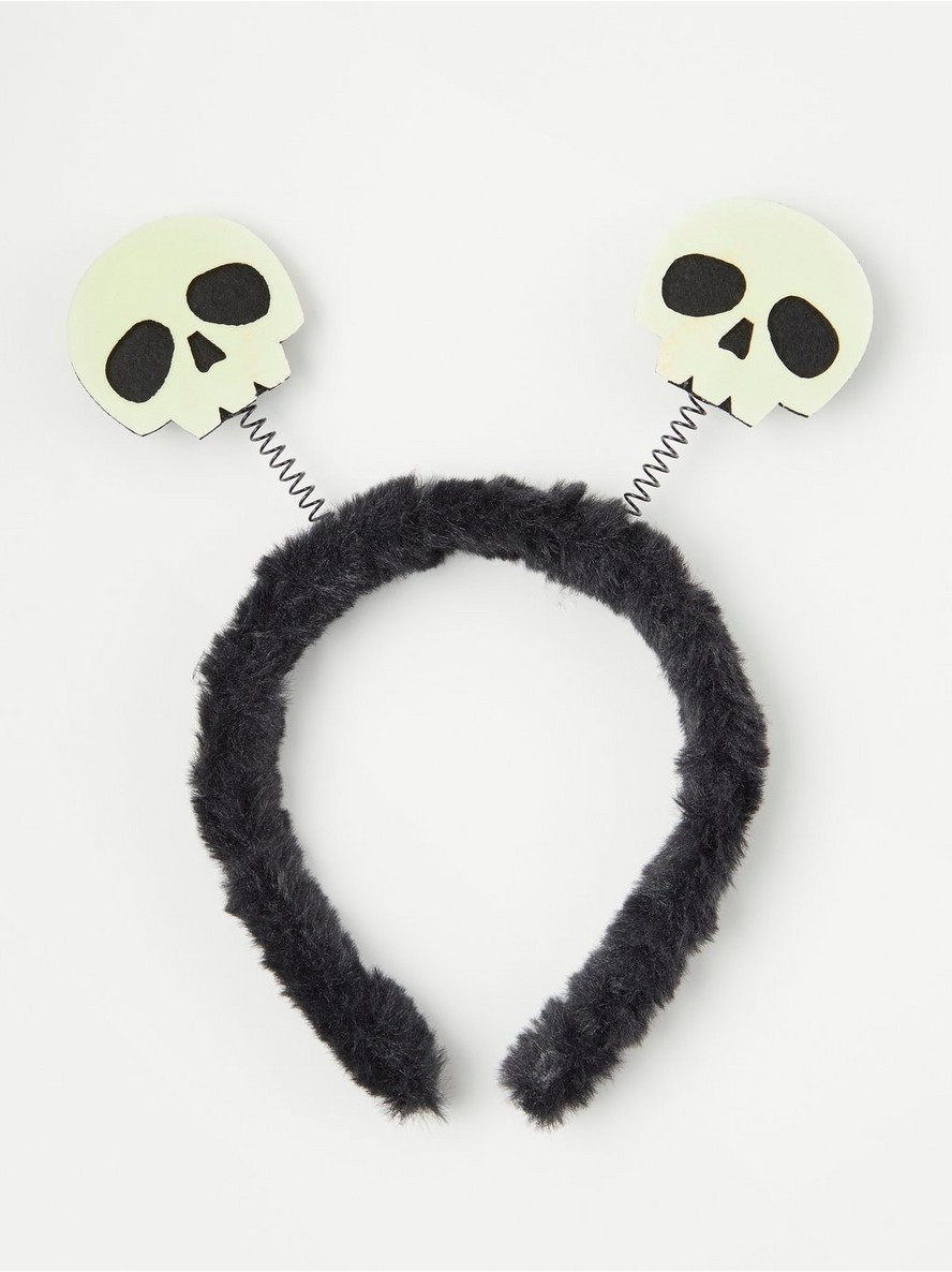 Alice band with fake fur and skulls - 8294520-80