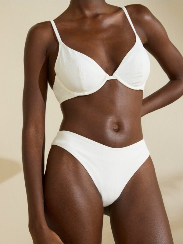 Ribbed high waist brazilian bikini bottom - 8296922-300