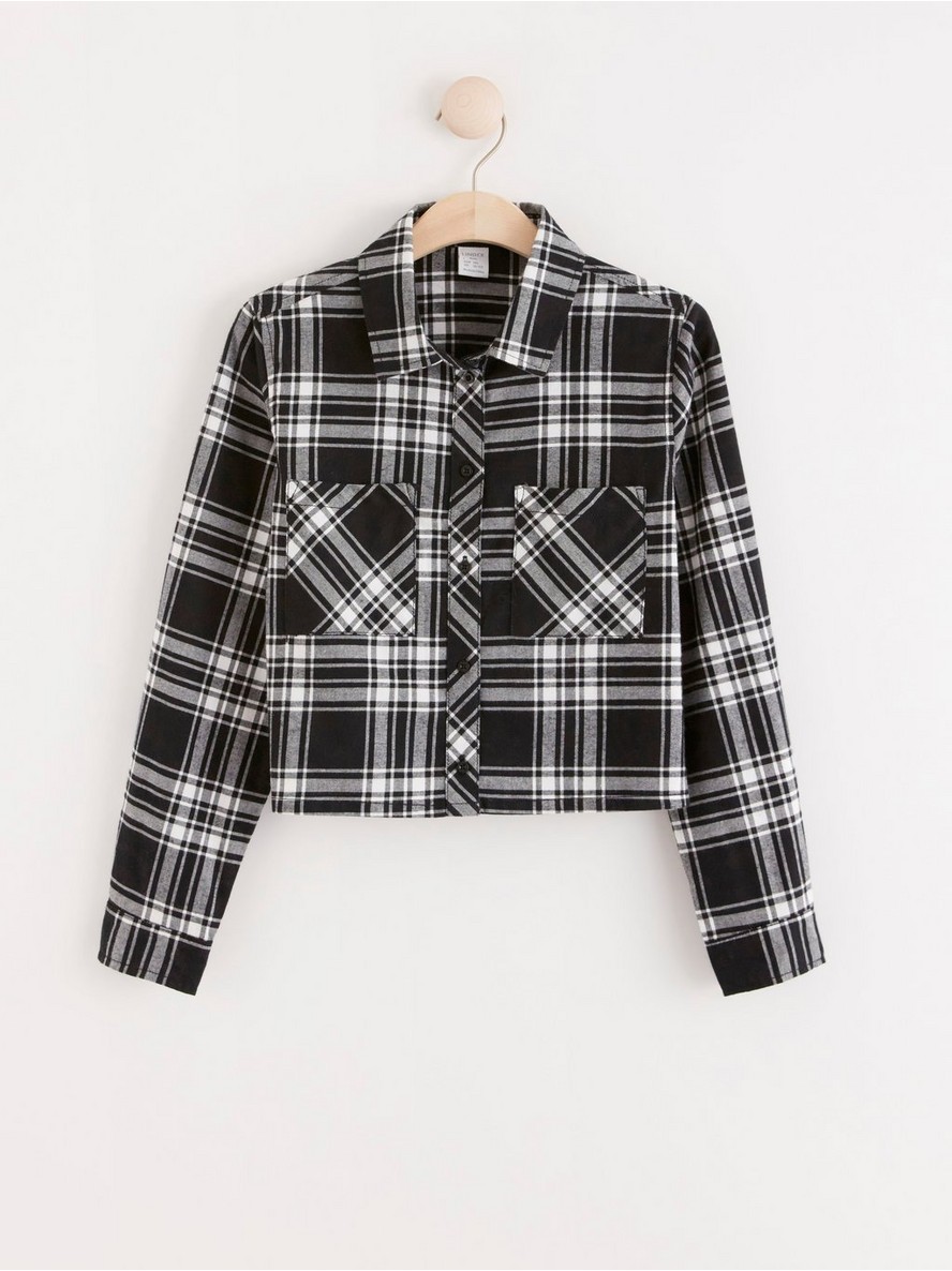 Checked cropped shirt - 8298226-80