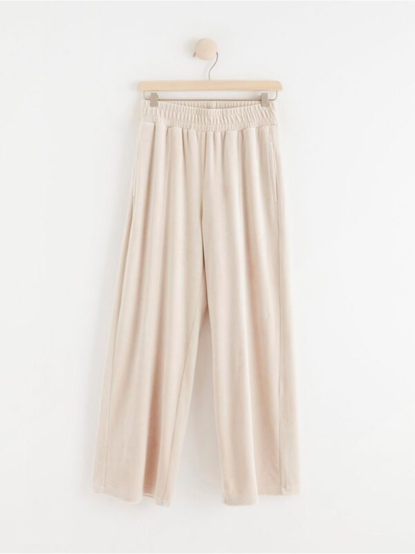 Wide velour trousers - 8301615-9923