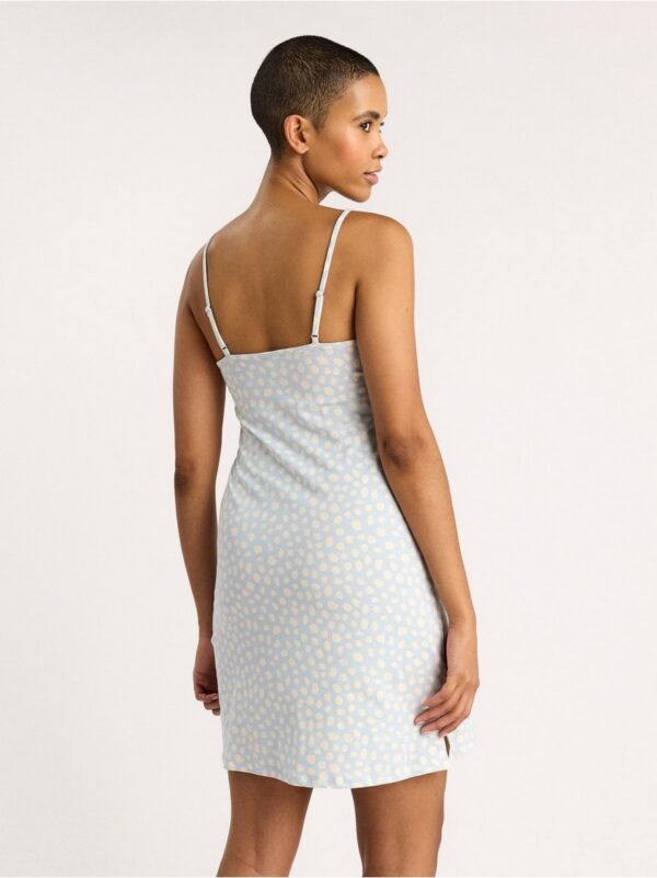 Night slip with lace and dots - 8303025-6584
