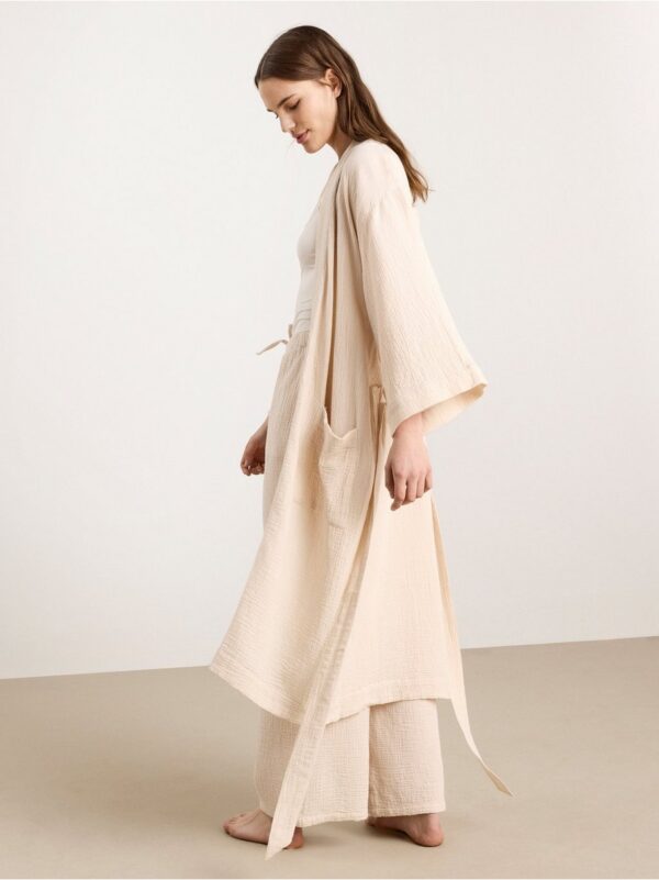Crinkled cotton robe - 8303038-9917
