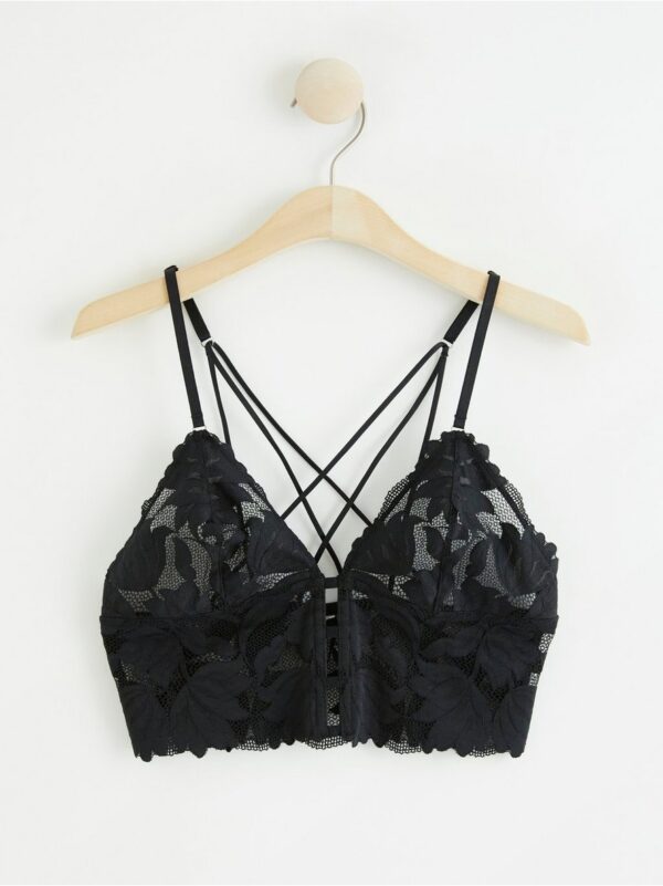 Unpadded bralette with lace - 8304497-80