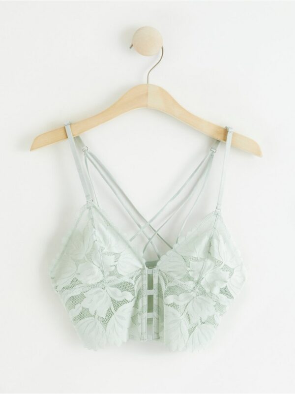 Unpadded bralette with lace - 8304497-9958