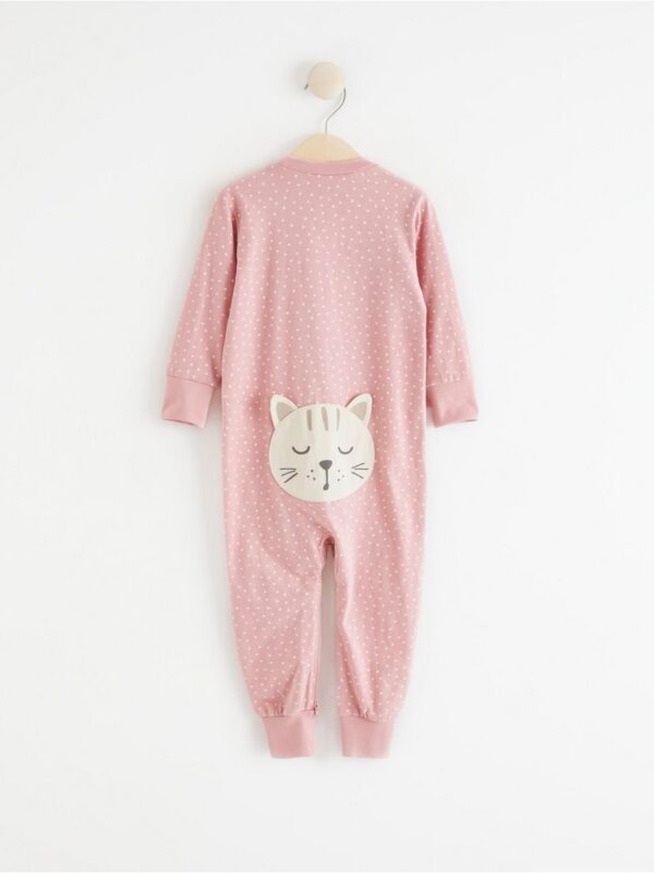 Pyjamas with dots and cat back appliqué - 8305255-6950