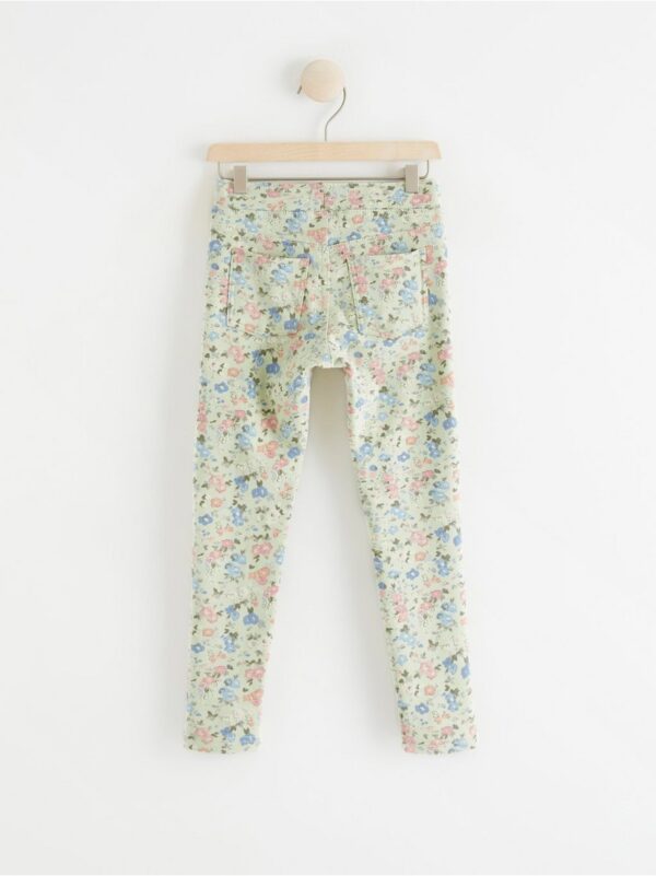Floral leggings with denim look - 8309188-9949