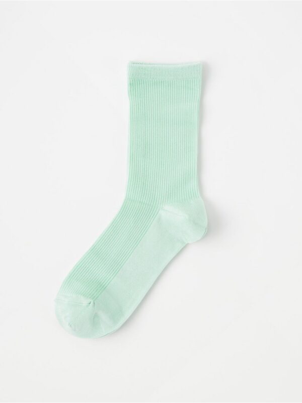 Shiny ribbed socks - 8310805-7832