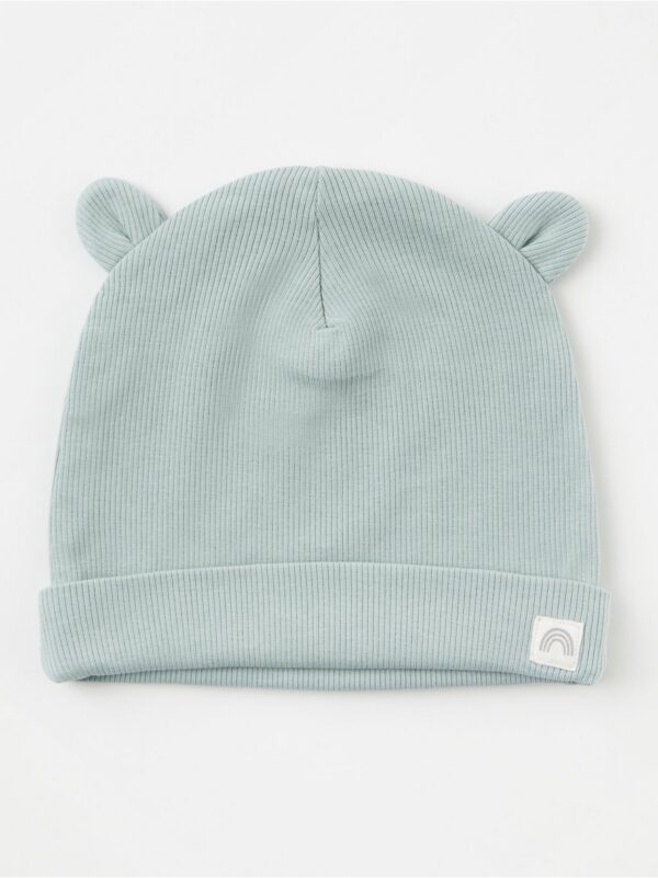 Ribbed beanie with ears - 8313531-7682