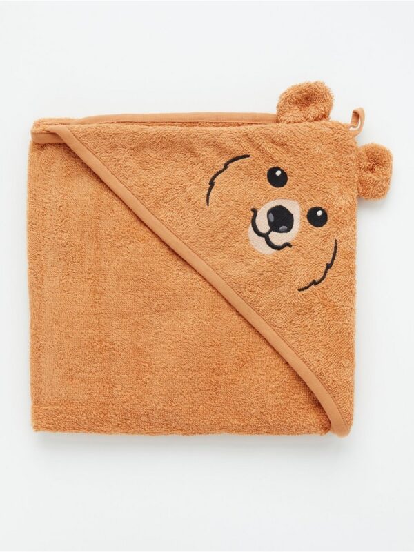 Terry bath towel with bear hood - 8313543-2801