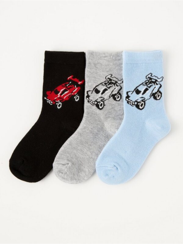 3-pack socks with race cars - 8314589-80