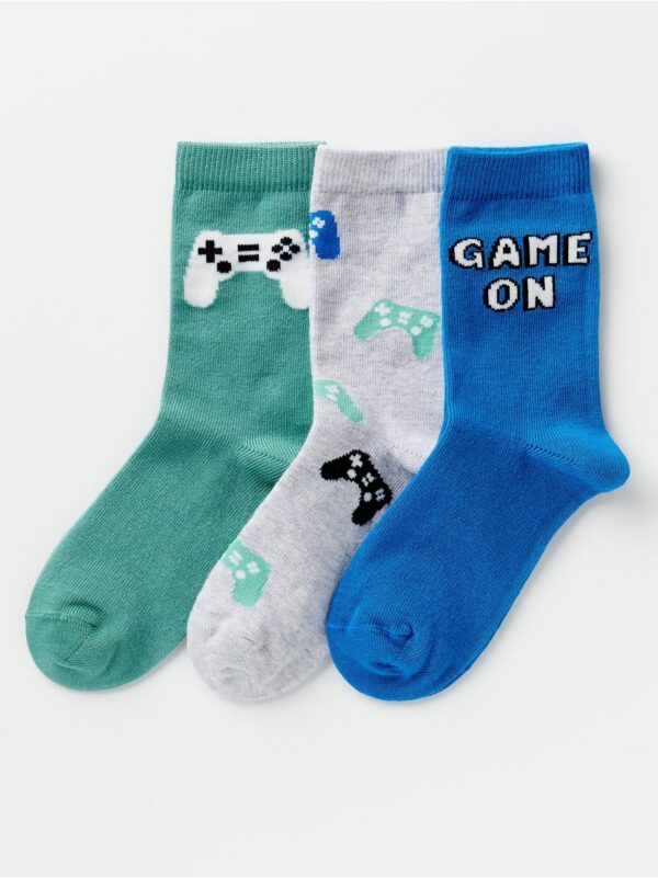 3-pack socks with gaming motif - 8314610-7614