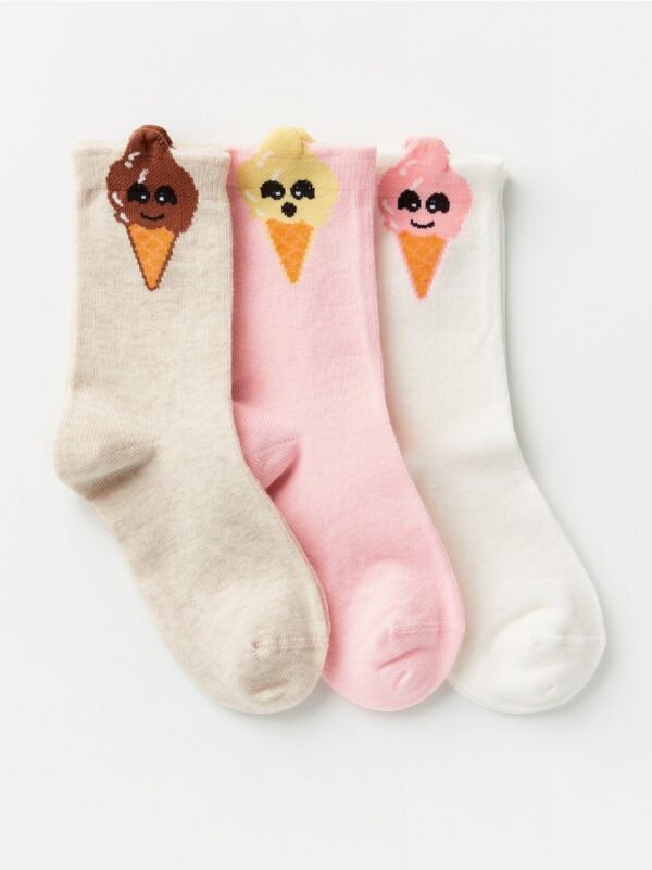 3-pack socks with ice cream motif - 8317082-2642