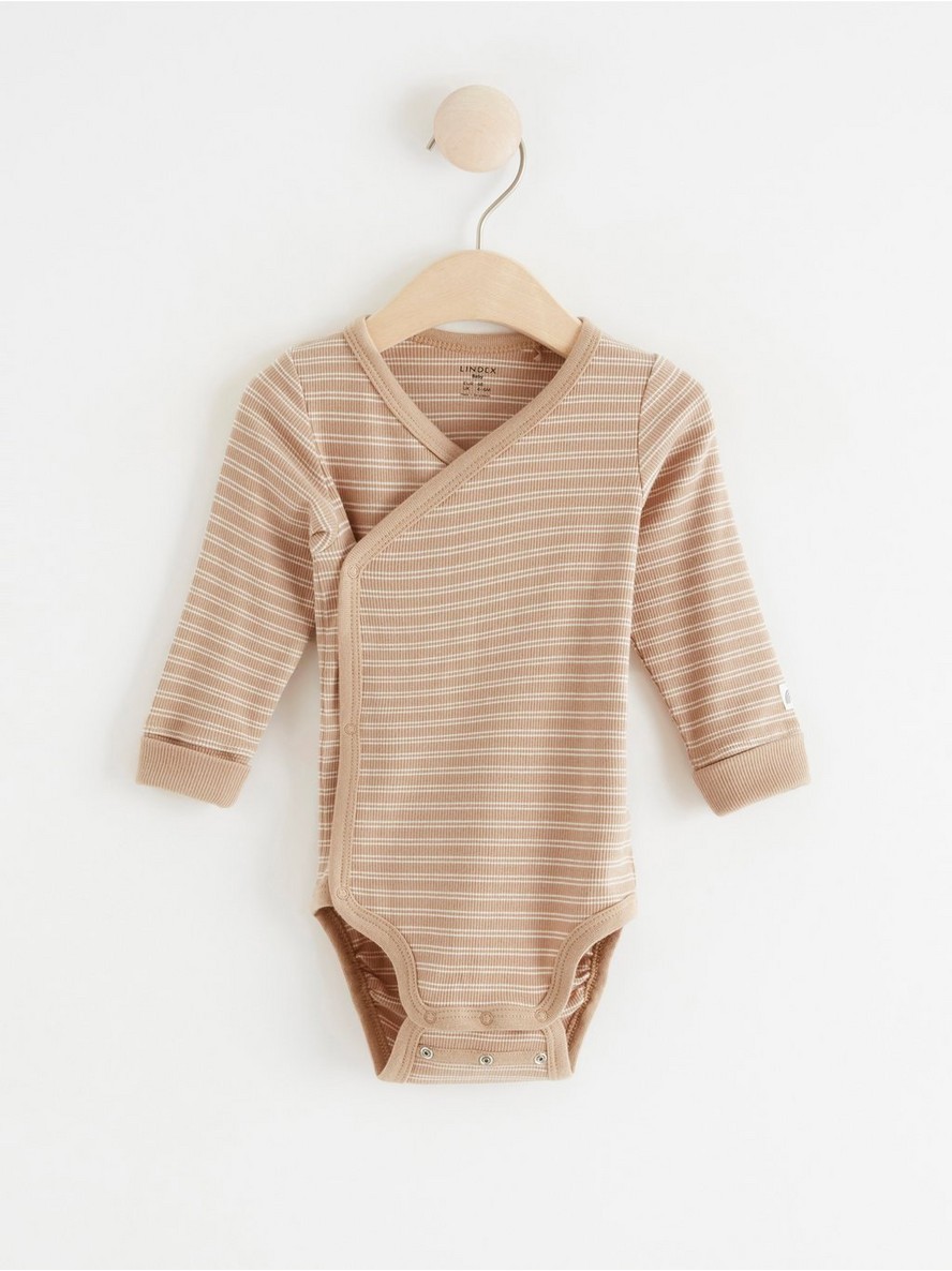 Bodi – Ribbed wrap bodysuit with long sleeves