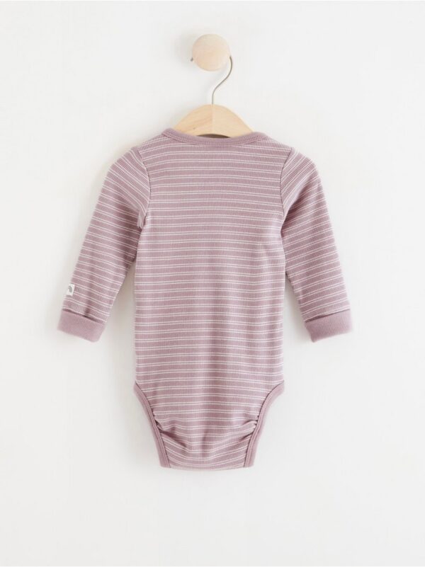 Ribbed wrap bodysuit with long sleeves - 8321791-8121