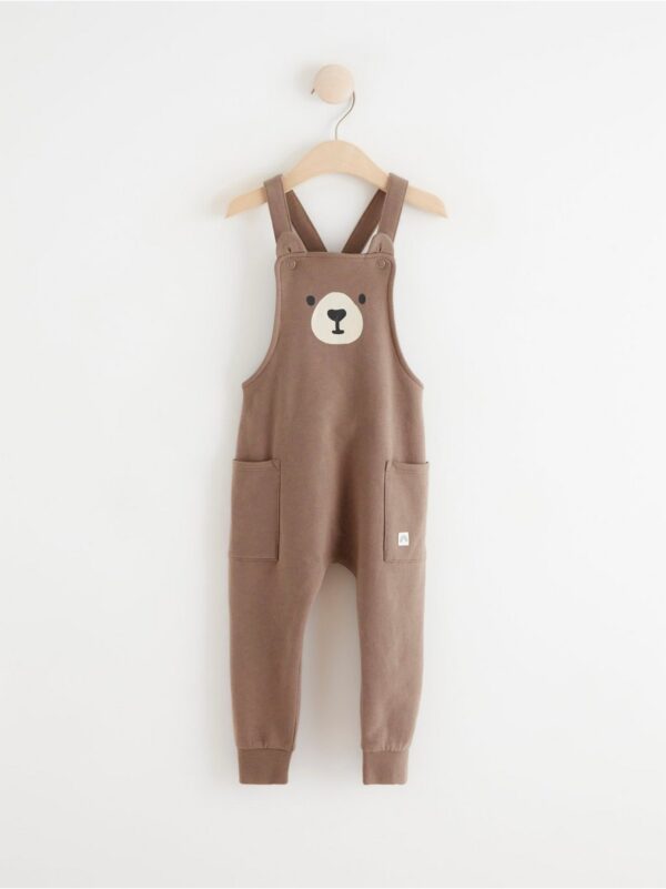 Bib trousers with bear face - 8321869-9849