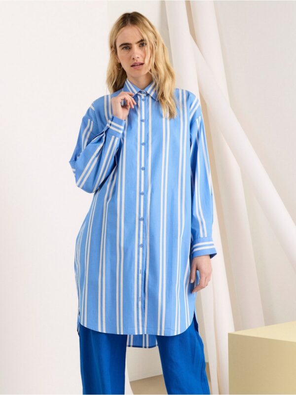 Striped cotton shirt dress - 8326636-7278