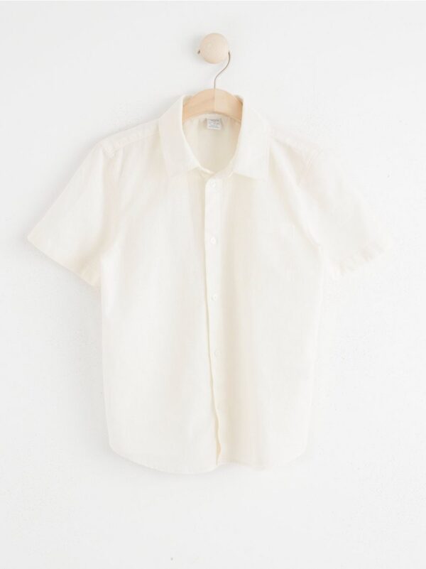 Short sleeve shirt in linen blend - 8334928-300