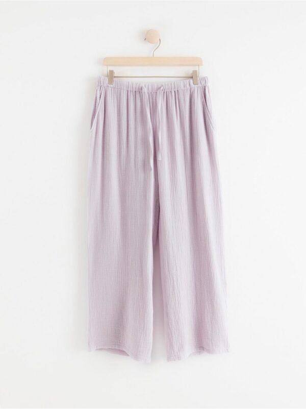 Crinkled cotton pyjama trousers - 8336306-7396