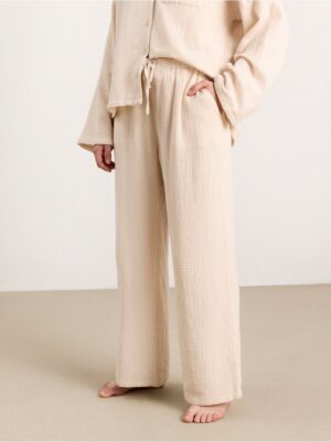 Crinkled cotton pyjama trousers - 8336306-9917