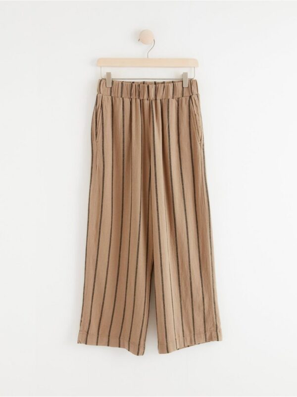 BELLA Straight cropped trousers in linen blend - 8338286-5895