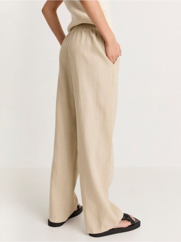 Wide linen trousers - 8339008-7398