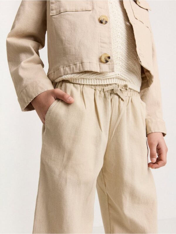 Wide linen trousers - 8339008-7398