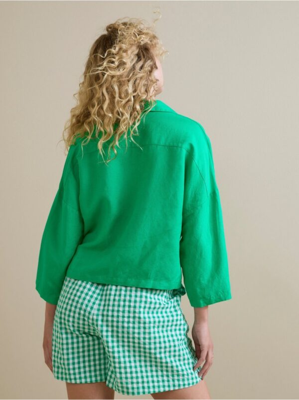 Linen blend blouse - 8340003-7211