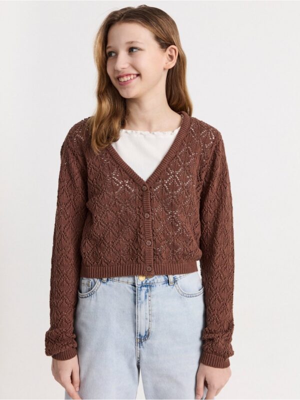 Pattern knit cardigan - 8340433-7153