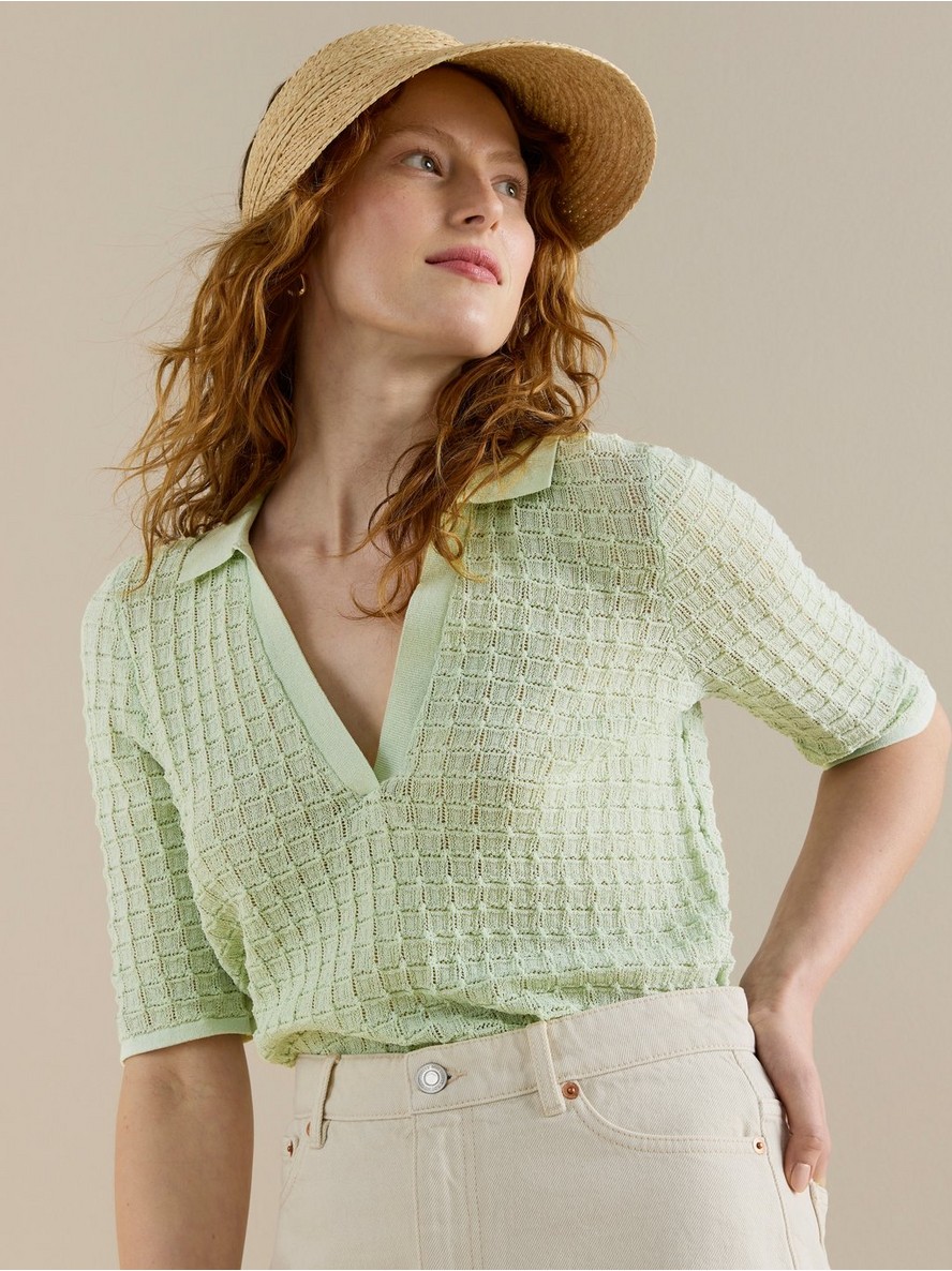 Dzemper – Knitted pique collar top