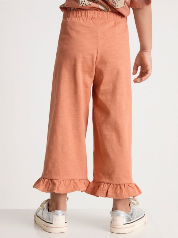 Wide trousers with frill hem - 8352503-8866