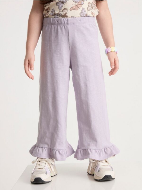 Wide trousers with frill hem - 8352503-9959