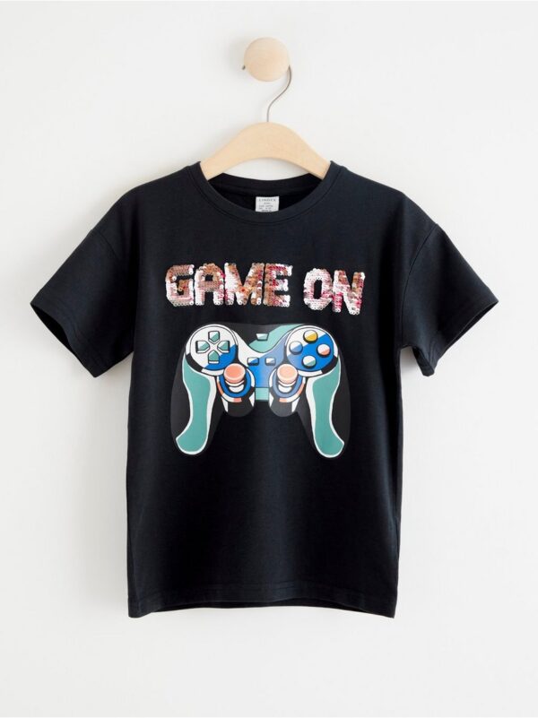 T-shirt with gaming print - 8355115-6959