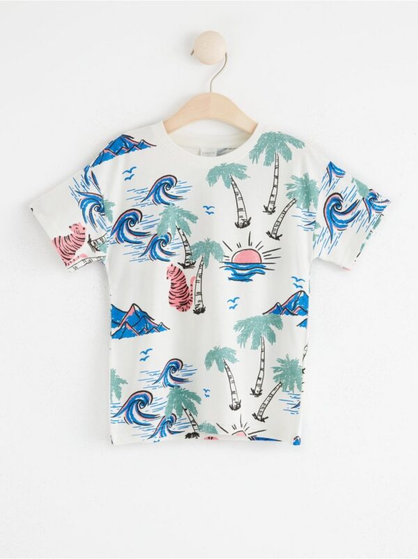 Short sleeve top with nature print - 8355247-325