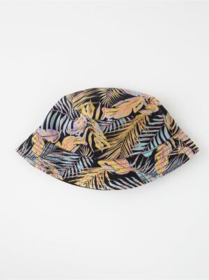 Reversible bucket hat with palm leaves - 8359236-80