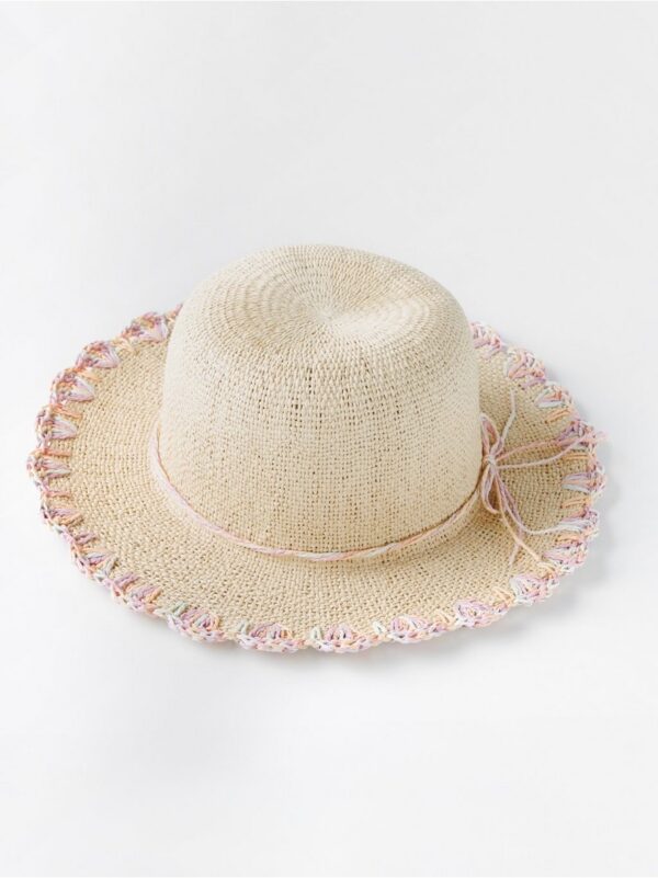 Straw hat with coloured edge - 8360268-6903