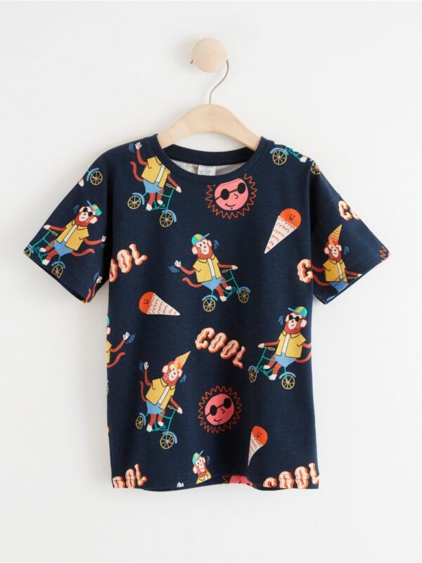 Short sleeve top with monkeys - 8361934-2521