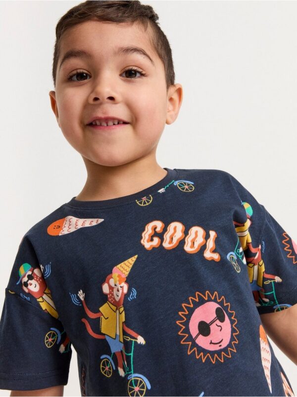 Short sleeve top with monkeys - 8361934-2521